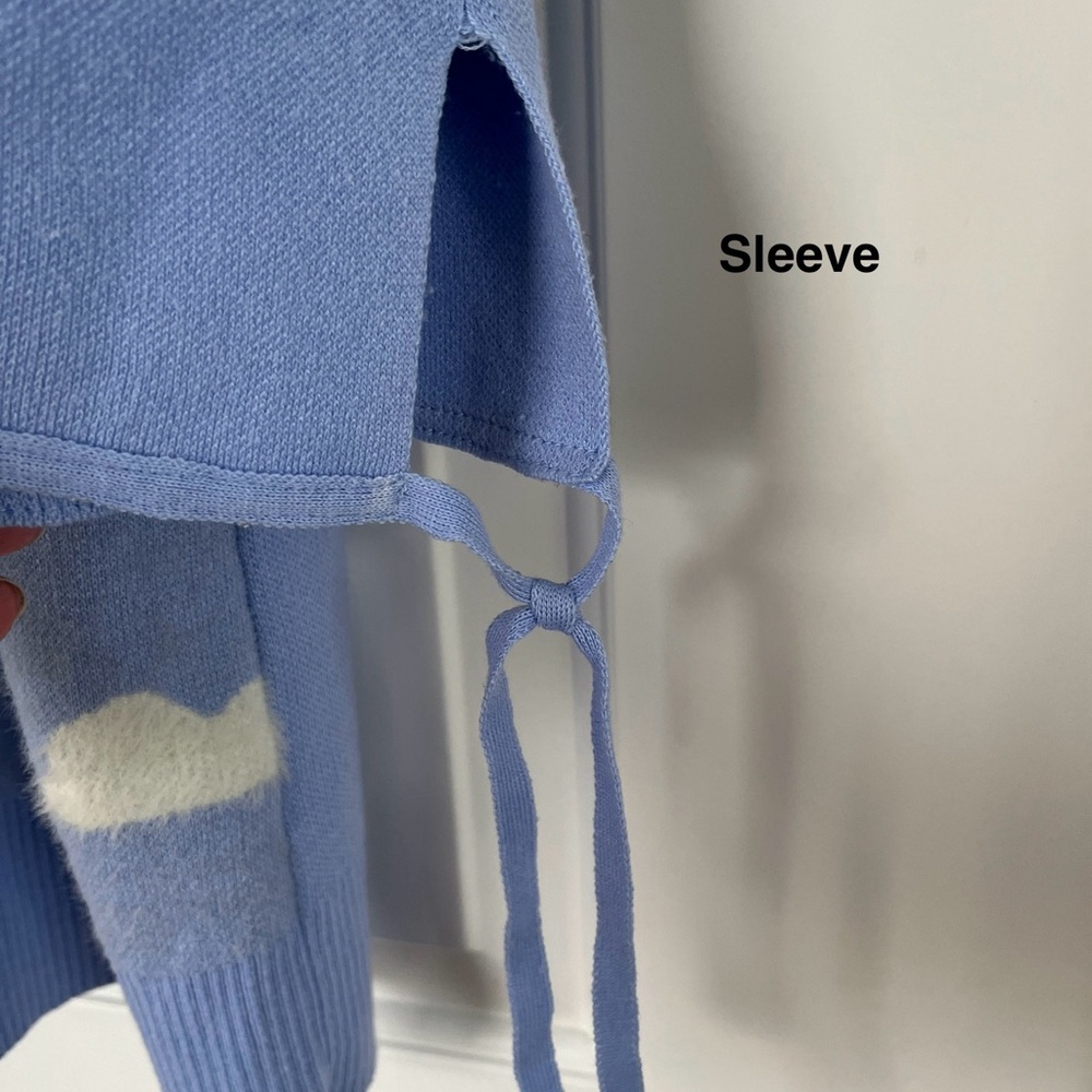 Unique Vintage Blue Cloud Pattern Sweater Cute 5x… - image 5